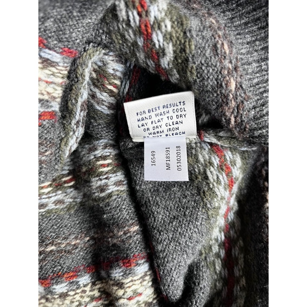 Peter Millar Mountainside Fair Isle Crew Neck Wool Blend Sweater Gray size XL - Picture 14 of 14